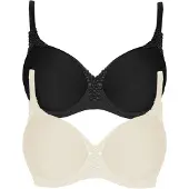 Viania 2er Pack Spacer Bügel BH Carola Cream schwarz