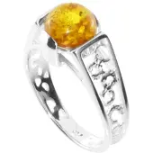 Ostsee-Schmuck Fingerring "- Kiruna - Silber 925/000 - Bernstein" Gr. 58, silber (silber 925, silberfarben, weiß), Fingerringe, Damen, 58, Fingerring