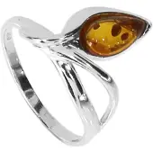 Ostsee-Schmuck Fingerring "- Ines - Silber 925/000 - Bernstein" Gr. 62, silber (silber 925, silberfarben, weiß), Fingerringe, Damen, 62, Fingerring
