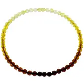 Ostsee-Schmuck Gliederkette "Kette Kugel 8 mm Kette Kugel 8 mm" Gr. 42, braun (weiß, neutral), Halsketten, Damen, 42cm, Bernstein, L: 42, Gliederkette