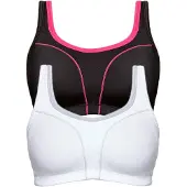 Susa 2er Pack Sport BH Move high Schwarz-pink weiß-grau