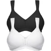 Susa 2er Pack BH ohne Bügel Topsy Schwarz Weiss
