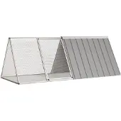 vidaXL Kaninchenkäfig Grau 201,5x80,5x71 cm Verzinkter Stahl