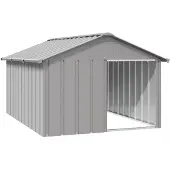 vidaXL Hundehütte Grau 116,5x153x81,5 cm Verzinkter Stahl