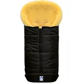 HEITMANN FELLE Fußsack "Eisbärchen - Lammfell Winterfußsack - Premium Qualität" mit echtem Lammfell, für Kinderwagen & Buggy, 6 Gurtschlitze, waschbar