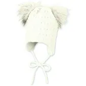 Sterntaler Strickmütze "Strickmütze Pompons", Mädchen, Gr. 47, beige (ecru), Mützen Strickmütze