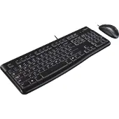Logitech MK120, Volle Größe (100%), Kabelgebunden, USB, QWERTY, Schwarz, Maus enthalten