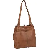Harold's Leder Schultertasche Submarine Shopper Twin Upend Cognac braun