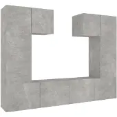 vidaXL 6-tlg. TV-Schrank-Set Betongrau Holzwerkstoff