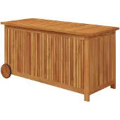 vidaXL Gartentruhe mit Rollen 113x50x58 cm Massivholz Akazie
