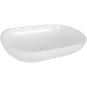 Differnz Ovalo Waschschüssel - Ovales Aufsatzmodell für das Badezimmer - Aus Polybeton gefertigt - Ohne Überlauf - Einfach auf dem Badmöbel zu installieren - Maße 54 x 34 x 12 cm - Weiß