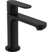 Hansgrohe Rebris S Einhebel-Waschtischarmatur, 110 CoolStart, wassersparend, mit Ablaufgarnitur, Ausladung 133 mm, 72588670, Farbe: Mattschwarz