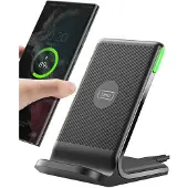 Iniu Induktionsladegerät Ladetechnik Qi 15W Schnellladefunktion doppelte Lichtspule für Smartphones