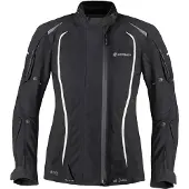 Germot MotoQueen wasserdichte Damen Motorrad Textiljacke, schwarz/weiß, 40