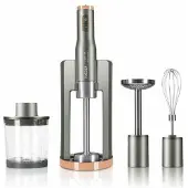 Haeger HB-80C.024A, Pürierstab, 800 W, Grau, Edelstahl, Transparent