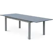Sweeek - Gartentisch ausziehbar 175/245cm Aluminium - Chicago - Grau