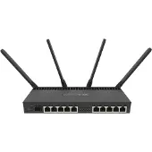 Mikrotik RB4011iGS+5HacQ2HnD-IN, Wi-Fi 5 (802.11ac), Dual-Band (2,4 GHz/5 GHz), Ethernet/LAN, Schwarz, Tabletop-Router