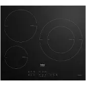 Beko HIIS63206M, Schwarz, Integriert, 58 cm, Zonen-Induktionskochfeld, Glas, 3 Zone(n)