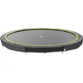 Exit Silhouette Sports Bodentrampolin rund ø366 cm zum Eingraben, für sportliches Springen im Garten, mit Bodenankern
