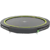 Exit Silhouette Sports Bodentrampolin rund ø305 cm zum Eingraben, für sportliches Springen im Garten, mit Bodenankern