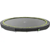 Exit Silhouette Sports Bodentrampolin rund ø427 cm zum Eingraben, für sportliches Springen im Garten, mit Bodenankern