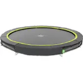 Exit Silhouette Sports Bodentrampolin rund ø244 cm zum Eingraben, für sportliches Springen im Garten, mit Bodenankern