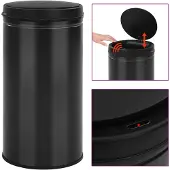 vidaXL Automatischer Sensor-Mülleimer 60 L Kohlenstoffstahl Schwarz