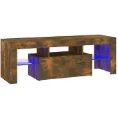 vidaXL TV-Schrank mit LED-Leuchten Räuchereiche 120x35x40 cm