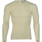 Engel - Unterhemd L/S - Merinounterwäsche Gr 46/48 weiß/grau