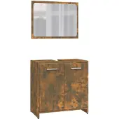 vidaXL Badmöbel-Set Räuchereiche Holzwerkstoff