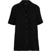 Bonprix Hemdbluse in weiter vokuhila Passform, reine Baumwolle, Kurzarm