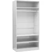 vidaXL Kleiderschrank Hochglanz-Weiß 100x50x200 cm Holzwerkstoff