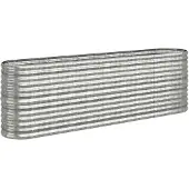 vidaXL Hochbeet Verzinkter Stahl 224x40x68 cm Silbern