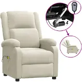 vidaXL Massagesessel Elektrisch Creme Samt