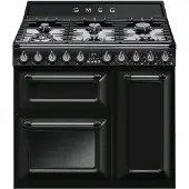 Smeg Gaskocher 123l 6 flammen schwarz TR 93 BL