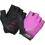 Gripgrab Progel Kurzfinger Fahrradhandschuhe Hi-Vis Pink L mit 4mm DoctorGel-Polsterung, Ausziehhilfen