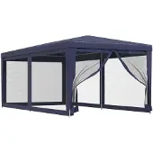 vidaXL Partyzelt mit 6 Mesh-Seitenwänden Blau 3x6 m HDPE
