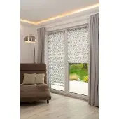 K-Home Doppelrollo "Delphi" Gr. 40, grau (stein, taupe), B:35cm H:150cm, Polyester, Rollos, Doppelrollo, im Fixmaß