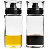 Leonardo Menage-Set "Öl- und Essigspender CUCINA", transparent, H:14cm Ø:5,5cm, Menage-Sets, Menage-Set, Essig- und Ölflaschen-Set aus Glas, spülmaschinengeeignet