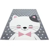 Adana Carpets Kinderzimmerteppich - Anna Katze Rosa 120x170 cm
