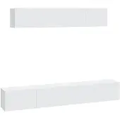 vidaXL 4-tlg. TV-Schrank-Set Weiß Holzwerkstoff