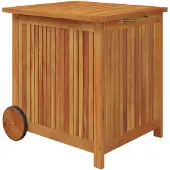 vidaXL Gartentruhe mit Rollen 60x50x58 cm Massivholz Akazie