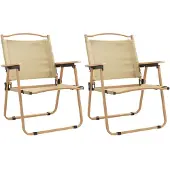 vidaXL Campingstühle 2 Stk. Beige 54x55x78 cm Oxford-Gewebe