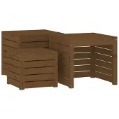 vidaXL 3-tlg. Gartenbox-Set Honigbraun Massivholz Kiefer