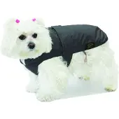 Fashion Dog Hundemantel mit Kunstpelz-Futter - Schwarz - 27 cm