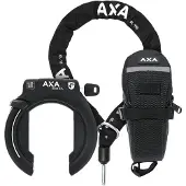 Axa Ringschloss Block XXL mit ULC100 Einsteckkette und Satteltasche - Schwarz