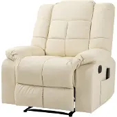 HOMCOM Relaxsessel Massagesessel mit Liegefunktion Vibration Cremeweiß
