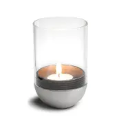 Höfats Windlicht Gravity Candle silber, Designer Thomas Kaiser, Christian Wassermann, 13 cm