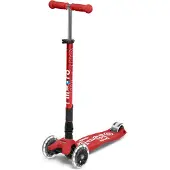 Micro Kinder Scooter Maxi Deluxe LED Faltbar , Rot