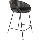 Zuiver Feston Barhocker mit Rückenlehne 65 cm Schwarz - 2 er Set